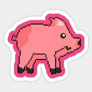 Threads of Pixel Intrigue Pig Sticker